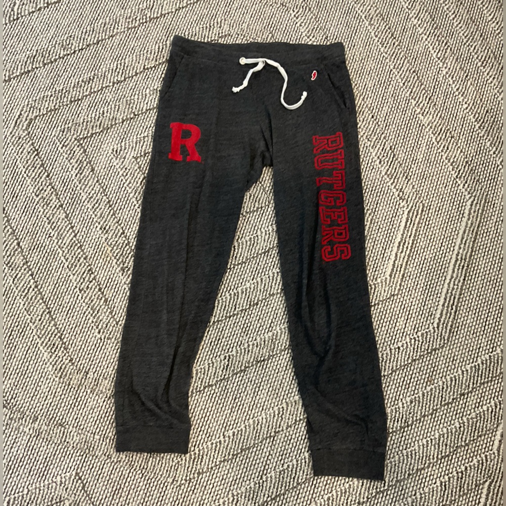 Rutgers lightweight Charcoal Gray Sweatpants with Red Rutgers university small